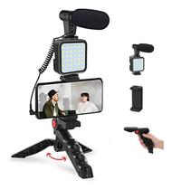 Kit Live Youtuber Vlog Tripé Celular Suporte Led E Microfone Kit Live Youtuber Vlog Tripé Celular Suporte Led E Microfone