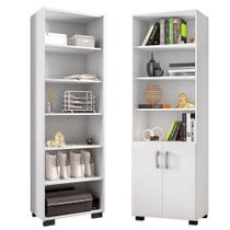 Kit Livreiro 2 Portas Pequenas Livreiro 5 Prateleiras Office Branco