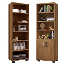 Kit Livreiro 2 Portas Pequenas Livreiro 5 Prateleiras Office Freijó Kit Livreiro 2 Portas Pequenas Livreiro 5 Prateleiras Office Freijó