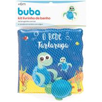 Kit Livrinho De Banho e Tartaruguinha Buba Azul