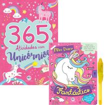 Kit Livro 365 Atividades com Unicórnios + Meu Diário Fantástico - Com Caneta Especial Ciranda Cultural