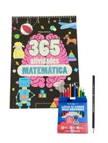 Kit Livro 365 Atividades Matemática +12 lápis cor +1 lápis