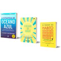 Kit Livro A Estratégia do Oceano Azul + Milagre da Manhã + Poder do Hábito