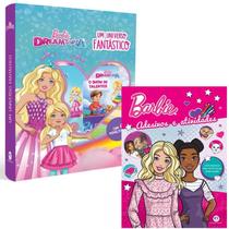 Kit Livro Barbie Adesivos e Atividades + Livro Box com 6 Minilivros Barbie Dreamtopia - Um universo fantástico Capa Dura