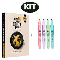 kit Livro Café Com Deus Pai Edição 2024 + Marca texto MOLIN pastel marcador (4 unidades)