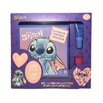 Kit Livro Cartões Postais + 2 Lip Shines Stitch Disney