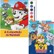 Kit Livro Com Aquarela Patrulha Canina A Competição de Marshall + Livro 101 primeiros desenhos Patrulha Canina Ciranda Kit Livro Com Aquarela Patrulha Canina A Competição de Marshall + Livro 101 primeiros desenhos Patrulha Canina Ciranda