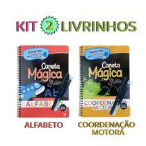 KIT Livro de Atividades Letra Alfabeto e Motora Caligrafia Palavras Caneta mágica KIT Livro de Atividades Letra Alfabeto e Motora Caligrafia Palavras Caneta mágica