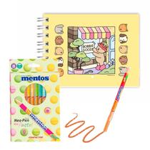 Kit Livro de Colorir Bobbie Goods + 12 Canetinhas Mentos