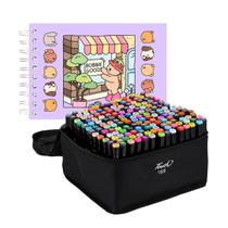 Kit Livro De Colorir Bobbie Goods 168 Cores Canetinhas Ponta Dupla Marcador 50 Páginas Infantil