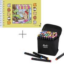 Kit Livro De Colorir Bobbie Goods Capa Dura+48 Canetas Touch