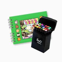 Kit Livro De Colorir Capa Dura + 24 Canetinhas - VERDE