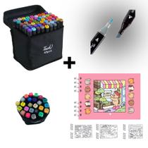 Kit Livro De Colorir Com Canetinhas 48 Cores Rosa Rosa Rosa-chiclete Kit Livro De Colorir Com Canetinhas 48 Cores Rosa Rosa Rosa-chiclete