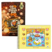 KIT Livro de colorir Cute e Cozy Amarelo Devocional Café com Deus Pai Teens uma verdadeira experiência calmante