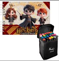 Kit Livro De Colorir Harry Potter Bobbie Goods 50 Folhas 180g Com 24 Canetinhas Kit Livro De Colorir Harry Potter Bobbie Goods 50 Folhas 180g Com 24 Canetinhas