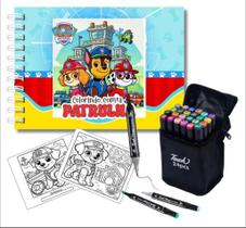 Kit Livro De Colorir Patrulha Canina Estilo Bobbie Goods 50 Folhas 180g Com 24 Canetinhas Kit Livro De Colorir Patrulha Canina Estilo Bobbie Goods 50 Folhas 180g Com 24 Canetinhas
