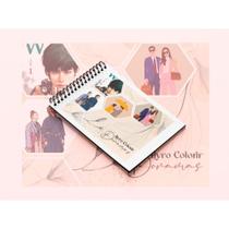 Kit Livro de Colorir Stitch Moana Princesas Evangélico religiosos Dorama BTS 50 folhas com ou sem canetinhas 24 cores