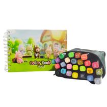 Kit Livro de Colorir tipo Bobbie Goods Labubu + 24 canetinhas ponta dupla