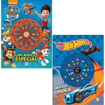 Kit Livro Giz de cera Patrulha Canina Um amigo especial + Giz de cera Hot Wheels - Universo radical