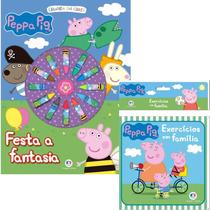 Kit Livro Giz de cera Peppa Pig - Festa a fantasia + Banho Peppa Pig -Exercícios em família Ciranda Cultural