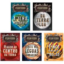 Kit Livro Júlio Verne - Cinco Semanas Em Um Balão, A Ilha Misteriosa, Viagem Ao Centro Da Terra, Vinte Mil Léguas Submarinas, Da Terra À Lua - Principis