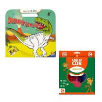 Kit Livro Mania de Colorir Maleta Dinossauros e Lápis de Cor 4449 - TodoLivro