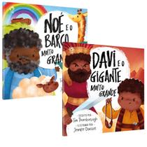 KIT LIVRO NOÉ E O BARCO MUITO GRANDE e LIVRO DAVI E O GIGANTE MUITO GRANDE Desenhos divertidos da história bíblia