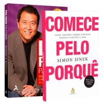 Kit Livro Pai Rico Pai Pobre + Comece Pelo Porquê - Kit Do Porquê ao Como