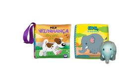Kit Livro Pano Banho Bichinho Animal Elefantinho Bebe Feliz