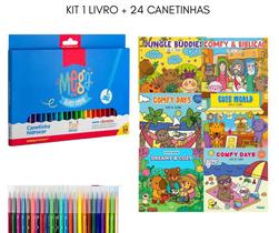 Kit Livro para Colorir Comfy cozy Bobbies books com Canetas, Lápis ou os 2 Color Criança Adulto Kit Livro para Colorir Comfy cozy Bobbies books com Canetas, Lápis ou os 2 Color Criança Adulto