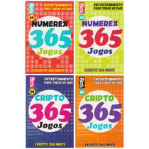 Kit Livro Passatempo Numerex 365 Jogos Cripto 365 Jogos Exercite Sua Mente Com 4 Volumes (1152 Pgs)