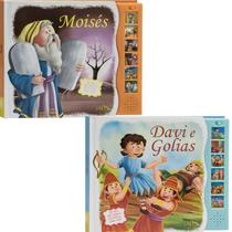 Kit Livro Sonoro - Histórias da Bíblia: Moisés + Davi e Golias SBN Crianças Filhos Infantil Desenho História Brincar Kit Livro Sonoro - Histórias da Bíblia: Moisés + Davi e Golias SBN Crianças Filhos Infantil Desenho História Brincar