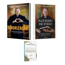 Kit Livros Amorização, A cura do Coração, Um Diário Espiritual + Batismo De Fogo + Menos é mais, Reflexões Em Poucas Palavras, Padre Marcelo Rossi