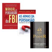 Kit Livros As 48 leis do poder, Aprenda a Manipular, Robert Greene + Manual de persuasão do FBI + As armas da persuasão, Robert B. Cialdini