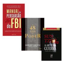 Kit Livros As 48 leis do poder, Aprenda Manipular, Robert Greene + Manual de persuasão do FBI + A Arte da Guerra, Treze Capítulos Completos, Sun Tzu - Editora Rocco