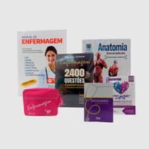 Kit Livros Completos de Enfermagem com Bolsa Rosa