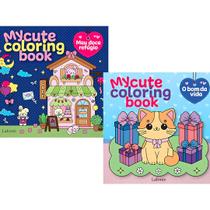 Kit Livros de Colorir My Cute Coloring Book: Meu Doce Refúgio + O Bom da Vida - 2 Livros