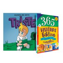 Kit Livros Infantis 365 Histórias Bíblicas + Coleção Sentimentos e Emoções Triste