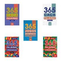 Kit Livros Passatempo 365 Palavras Cruzadas/ Caça-palavras/Jogos Divertidos