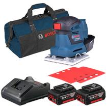 Kit lixadeira orbital 1/4 folha GSS 18V-10 Bolsa 2 Bat 18V 4,0Ah Carregador Bivolt - BOSCH