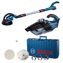 Kit Lixadeira Parede 220V E Aspirador De Pó + Mascara Bosch