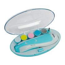 Kit Lixador Cortador Unha Bebê Recém-Nascido Elétrico Silencioso Azul Kit Lixador Cortador Unha Bebê Recém-Nascido Elétrico Silencioso Azul