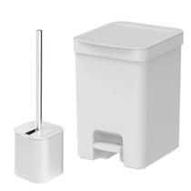 Kit Lixeira 12L + Escova Sanitaria Dual Branco - Ou Kit Lixeira 12L + Escova Sanitaria Dual Branco - Ou