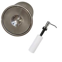 Kit Lixeira 15cm Embutir Em Inox 304 + Dosador Detergente Kit Lixeira 15cm Embutir Em Inox 304 + Dosador Detergente