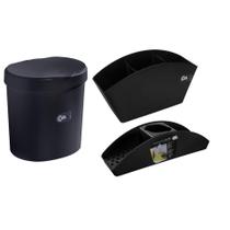 Kit Lixeira 2,5L Organizador De Pia Porta Detergente Esponja Escorredor De Talheres Basic - Coza