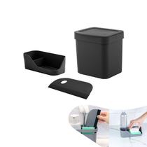 Kit Lixeira 2,5l Organizador Pia Porta Detergente Rodo Compacto Bancada Cozinha - Ou Kit Lixeira 2,5l Organizador Pia Porta Detergente Rodo Compacto Bancada Cozinha - Ou