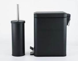 Kit Lixeira 5 Litros E Escova Sanitaria Preta