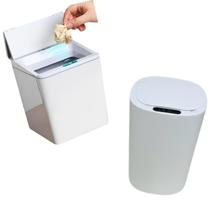 Kit Lixeira 6L + 10L Automática C/Sensor Inteligente Cozinha Banheiro Escritório