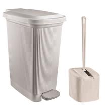 Kit Lixeira 7,5 Litros E Escova Sanitária Banheiro Lavabo