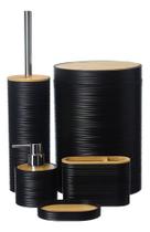 Kit Lixeira Acessórios Banheiro Escova Dispenser Líquido 104